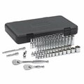 Makeithappen 57 Piece .37 in. Drive 6 Point SAE/Metric Socket Set MA79343